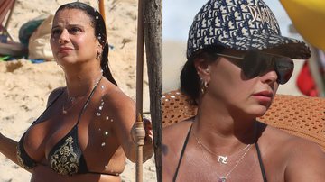 Viviane Araújo é flagrada com barrigão estourando em dia de praia - AgNews/Delson Silva