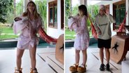Ao som de música do marido, Virginia Fonseca aparece dançando com a filha recém nascida nos braços e mostra gingado - Reprodução/Instagram