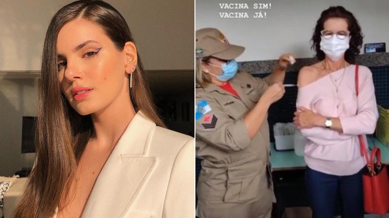 Emocionada, Camila Queiroz celebra vacinação da mãe contra Covid-19 - Instagram