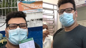 Ex-BBB Victor Hugo recebe primeira dose da vacina - Reprodução / TV Globo