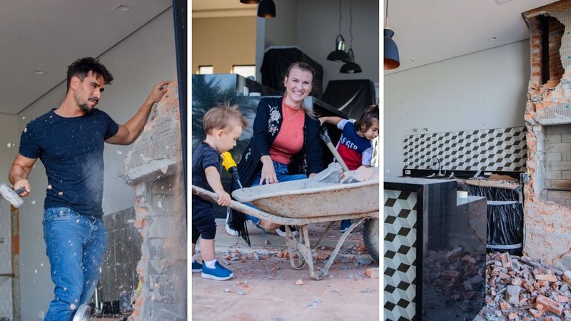 Julio Rocha mostra os filhos empolgados durante obra em sua nova casa: "Buscar qualidade de vida" - Cléber Andrade