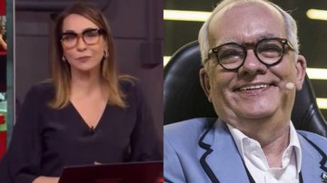 Maria Beltrão se emocionou ao falar de Artur Xexéo do 'Estúdio I' - Reprodução/TV Globo e Reprodução/GloboNews