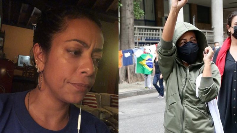 Samantha Schmütz participa de manifestação contra Bolsonaro - Reprodução/Instagram e AgNews/Fabricio Silva