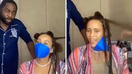 Tais Araujo alfineta Lázaro Ramos ao mostrar o marido fofocando enquanto ela muda o visual: "Não para de falar" - Reprodução/Instagram