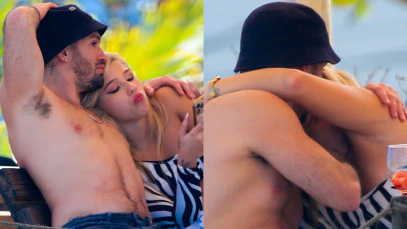 Diego Hypolito é flagrado beijando loira misteriosa à beira da praia - AgNews/Fabricio Pioyani