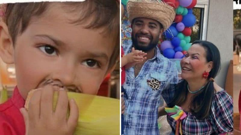 No 'arraiá da vovó', o pequeno Léo, filho de Marília Mendonça, surge de caipirinha curtindo festa junina; confira - Reprodução/Instagram