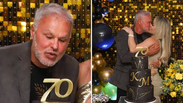 Beatriz Damy / AgNews - Kadu Moliterno comemora 70 anos com festa luxuosa e beijão na esposa gata