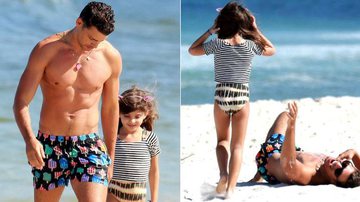 Cauã Reymond curte dia de praia com a filha - ROBERTO FILHO / BRAZIL NEWS.