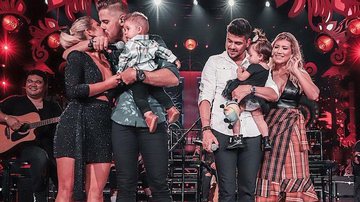 Zé Neto e Cristiano recebem suas famílias no palco - Allysson Moreno/Divulgação