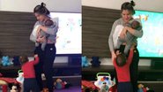 Andressa Suita dança com Gabriel enquanto segura filho recém-nascido - Reprodução Instagram