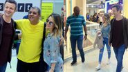 No aeroporto, Sandy e Lucas Lima esbanjam carisma e posam para fotos com fãs - Divulgação / AgNews