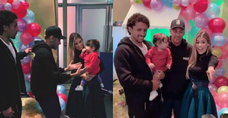 Neymar tenta pegar filha de companheiro da Seleção no colo e é zoado por amigos - Reprodução Instagram