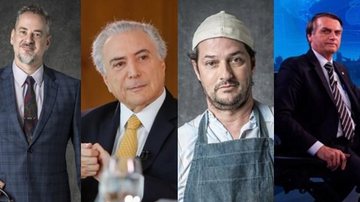 Dan Stulbach, Michel Temer, Marcelo Serrado e Jair Bolsonaro - Globo/João Cotta e Divulgação/Marcos Corrêa