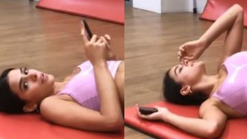 Bruna Marquezine ostenta barriguinha seca durante treino - Reprodução / Instagram