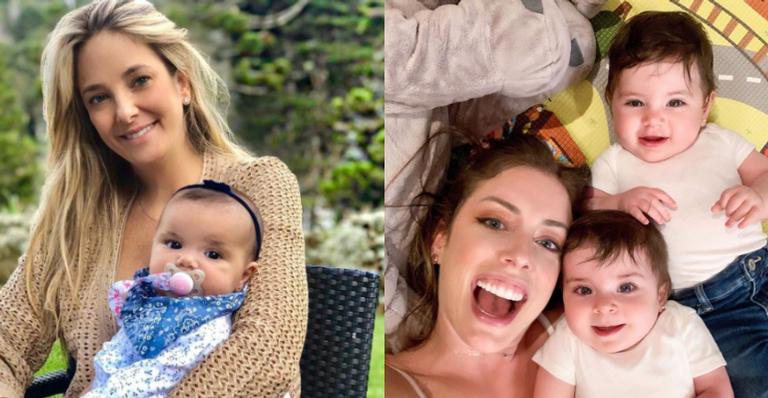 Ticiane Pinheiro e sua filha Manoela e Fabiana Justus com suas gêmeas Chiara e Sienna - Divulgação/Instagram