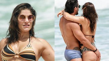 Priscila Fantin é flagrada aos beijos com o namorado na praia - AgNews