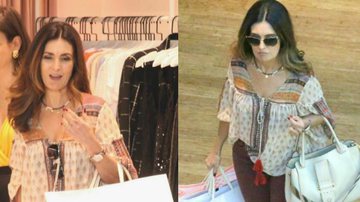 Sozinha, Fátima Bernardes deixa shopping com várias sacolas de compras - AgNews