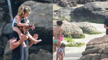 Yanna Lavigne e Bruno Gissoni levam a filha para curtir dia de praia no Rio - Dilson Silva / AgNews