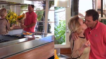 Que cavalheiro! Ana Maria Braga é recebida com buquê e beijão do marido na TV - Divulgação / TV Globo