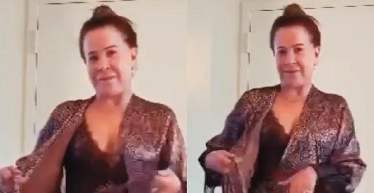 Em vídeo, Zilu Camargo troca de roupa e termina com camisola curtinha - Reprodução/Instagram