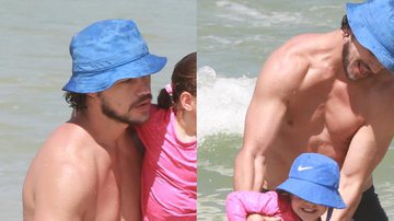 Paizão! José Loreto aproveita calor do Rio de Janeiro e curte dia de praia com a filha - AgNews / Dilson Silva