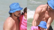 Paizão! José Loreto aproveita calor do Rio de Janeiro e curte dia de praia com a filha - AgNews / Dilson Silva