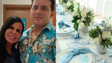 Casamento de Gretchen e Esdras de Souza tem decoração em tons de azul - AgNews/Reprodução