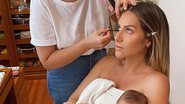 Giovanna Ewbank faz maquiagem com o filho no colo - Instagram