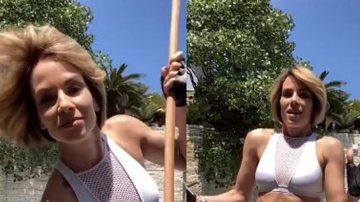 Ana Furtado faz vídeo varrendo quintal e barriguinha seca rouba a cena: ''Malhada!'' - Arquivo Pessoal