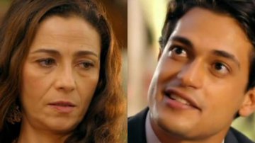 O filho degenerado chocará a mãe em conversa dentro do restaurante da família - Reprodução/TV Globo