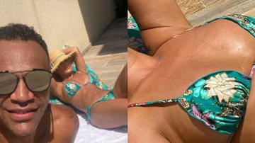 Luciele di Camargo e Denílson exibem corpos perfeito em dia de piscina - Reprodução/Instagram