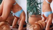 Mariana Goldfarb tenta pose de ioga, mas é surpreendida por pet - Instagram