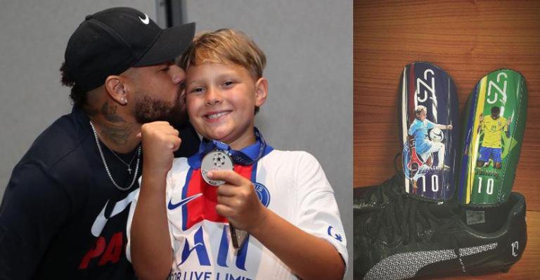 Neymar faz caneleira com foto do filho - Instagram