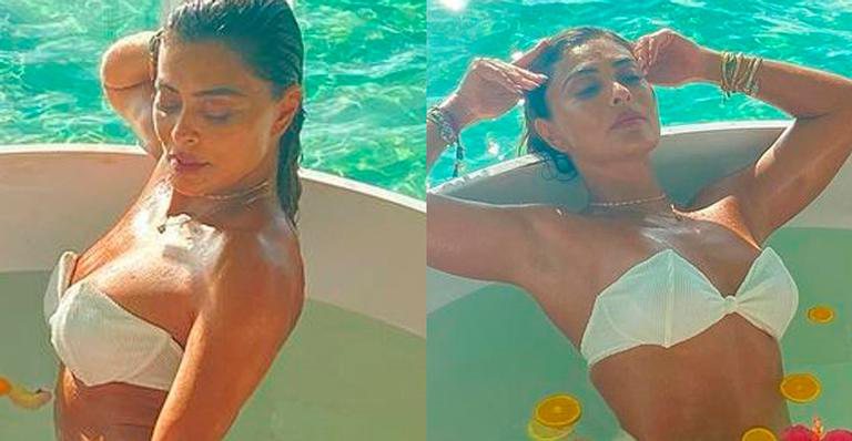 Juliana Paes curte banheira com vista espetacular e mostra corpão - Reprodução/Instagram/Raphaela Zugliani