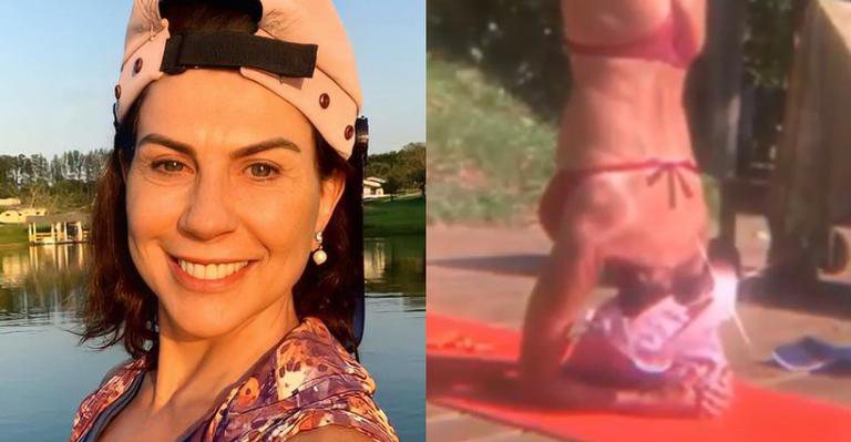 Aos 59 anos, Angela Dippe surpreende com contorcionismo em poses de ioga: "Bunda e pernas para o ar" - Reprodução/Instagram
