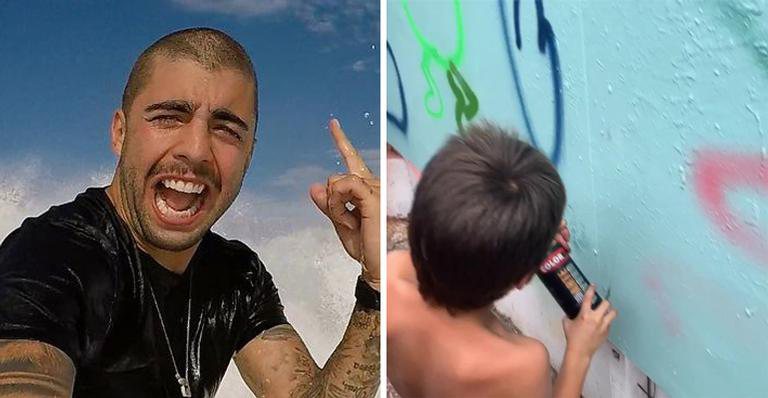 Pedro Scooby leva os filhos para grafitar muros no Rio: "Relembra meus tempos de Curicica" - Instagram