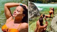 Viviane Araújo faz noivo de fotógrafo e exibe corpão torneado em banho de cachoeira - Instagram