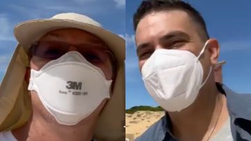 No Limite: Boninho e André Marques enfrentam desafio e sobem montanha de areia: "Não era uma duna, era um paredão" - Reprodução/Instagram