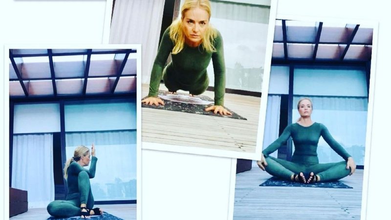 Em clique raro, Angélica aparece concentrada praticando exercícios de Yoga: "Namastê" - Reprodução/Instagram
