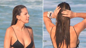 Que saúde! Bárbara Coelho toma banho de mar com biquíni fio-dental e exibe corpaço - AgNews