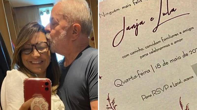 Casamento Lula e Janja: famosos recebem convite com música romântica dos Tribalistas - Reprodução/Instagram