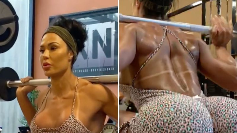 Gracyanne Barbosa treina pesado e body quase rasga mostrando tudo: "Insano" - Reprodução/TV Globo