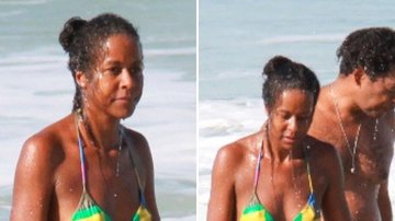 Aos 43 anos, Maju Coutinho é flagrada de biquíni em praia ao lado do marido - AgNews