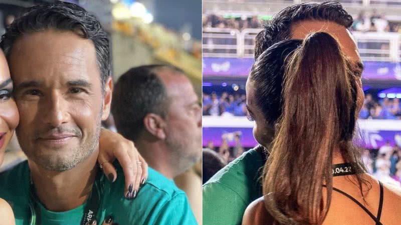 Em rara aparição juntos, Rodrigo Santoro troca beijos com a esposa na Sapucaí - Reprodução / Instagram