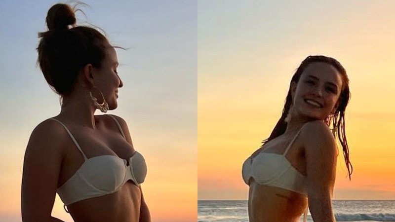 Larissa Manoela elege biquíni branco e ostenta cinturinha PP na praia: "Absurda" - Reprodução/Instagram