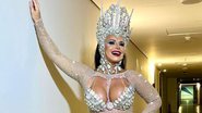 Grávida, Viviane Araújo ensaia para o Carnaval com malha bordada e barriguinha roupa a cena - Reprodução/TV Globo