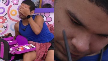 Vyni caiu no choro ao relembrar sua trajetória antes do BBB22 onde precisava utilizar maquiagens vencidas - Reprodução/TV Globo