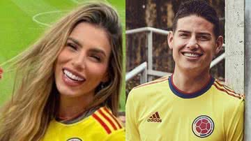 Vivendo um romance, Erika Schneider usa camiseta de James Rodríguez em jogo do Brasil - Reprodução/Instagram