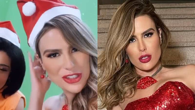 Ex-BBB Fernanda Keulla vira 'mamãe noel sexy' e pernões roubam a cena em vestido vermelho - Reprodução/Instagram