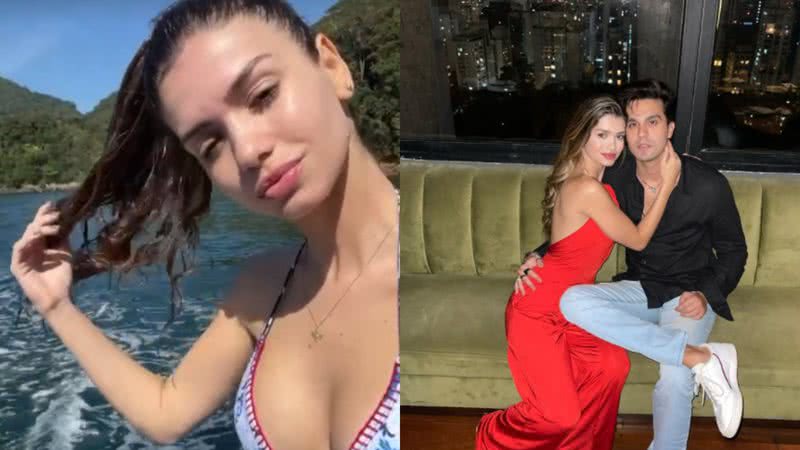 Em passeio de barco, Luan Santana troca beijos com nova namorada, Izabela Cunha - Instagram